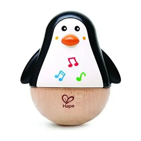 Hape Penguin Musical Wobbler – Eco-friendly Sensory Toy for Babies, Promoting Motor Skills & Sensory Development | Kiddo Joy
