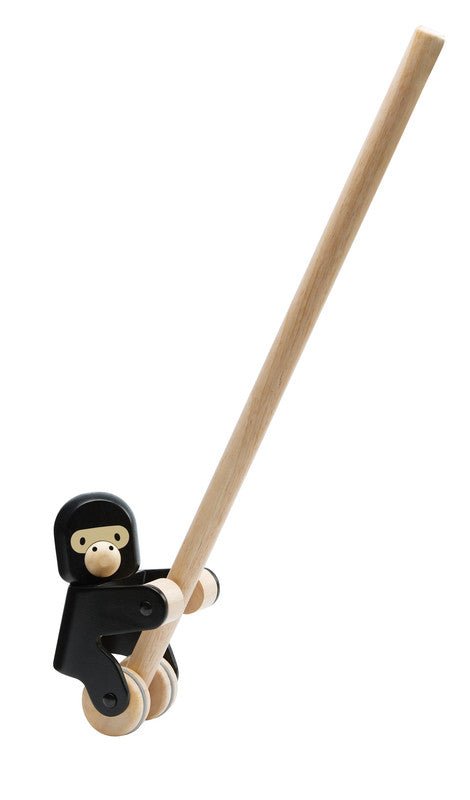 Kiddo Joy Climbing Gorilla by PlanToys, an eco-friendly toy designed to promote fine motor skills, hand-eye coordination, and problem-solving with engaging, climbing action.