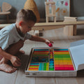 Kiddo Joy Kinderfeets Mixed Blocks – Colors, an eco-friendly toy designed to foster creativity, color recognition, and cognitive skills with vibrant, wooden building blocks for endless imaginative play.