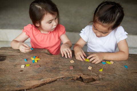 Kiddo Joy Mosaic by PlanToys, an eco-friendly toy designed to stimulate creativity, color recognition, and fine motor skills with colorful, interchangeable mosaic pieces.