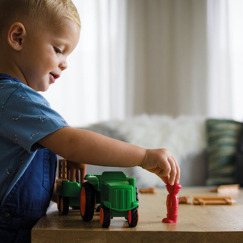 Kiddo Joy My First Tractor by SMARTMAX, a magnetic toy designed to promote early motor skills, farm play, and creativity with easy-to-connect, colorful tractor pieces.