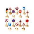 Kiddo Joy Set of Traffic Signs by PlanToys, an eco-friendly toy designed to promote role play, cognitive development, and understanding of road safety with colorful, durable traffic signs for imaginative play.