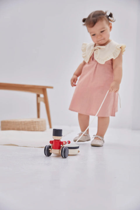 PlanToys Pull Along Drummer – Eco-friendly Toy for Rhythm and Motor Skills Development | Kiddo Joy